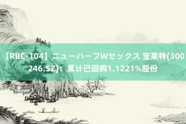 【RBC-104】ニューハーフWセックス 宝莱特(300246.SZ)：累计已回购1.1221%股份