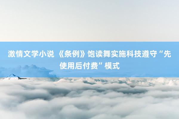 激情文学小说 《条例》饱读舞实施科技遵守“先使用后付费”模式