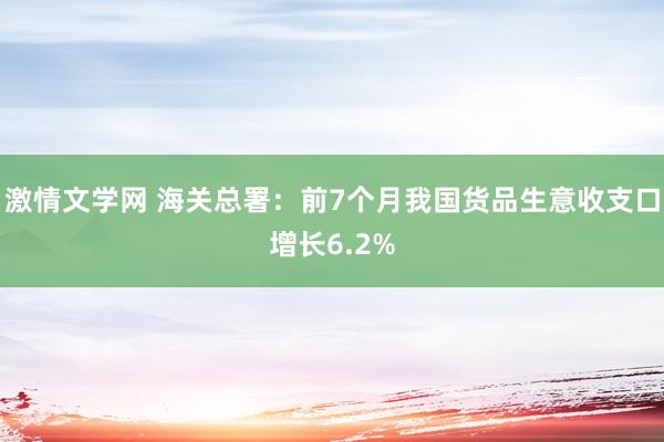 激情文学网 海关总署：前7个月我国货品生意收支口增长6.2%