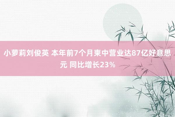 小萝莉刘俊英 本年前7个月柬中营业达87亿好意思元 同比增长23%