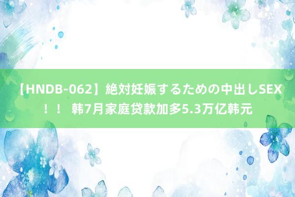 【HNDB-062】絶対妊娠するための中出しSEX！！ 韩7月家庭贷款加多5.3万亿韩元