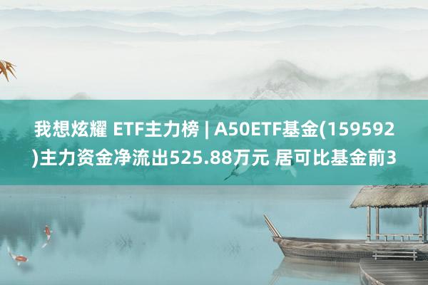 我想炫耀 ETF主力榜 | A50ETF基金(159592)主力资金净流出525.88万元 居可比基金前3