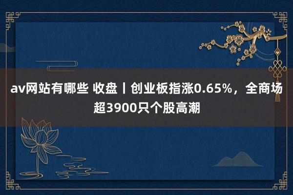 av网站有哪些 收盘丨创业板指涨0.65%，全商场超3900只个股高潮